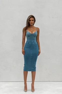 ANITA LONG DENIM SKIRT*JLUXLABEL Fashion