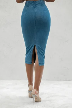 ANITA LONG DENIM SKIRT*JLUXLABEL Fashion