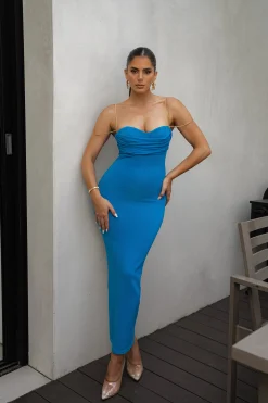 Aqua La Lune Drape Midi Dress*JLUXLABEL Hot