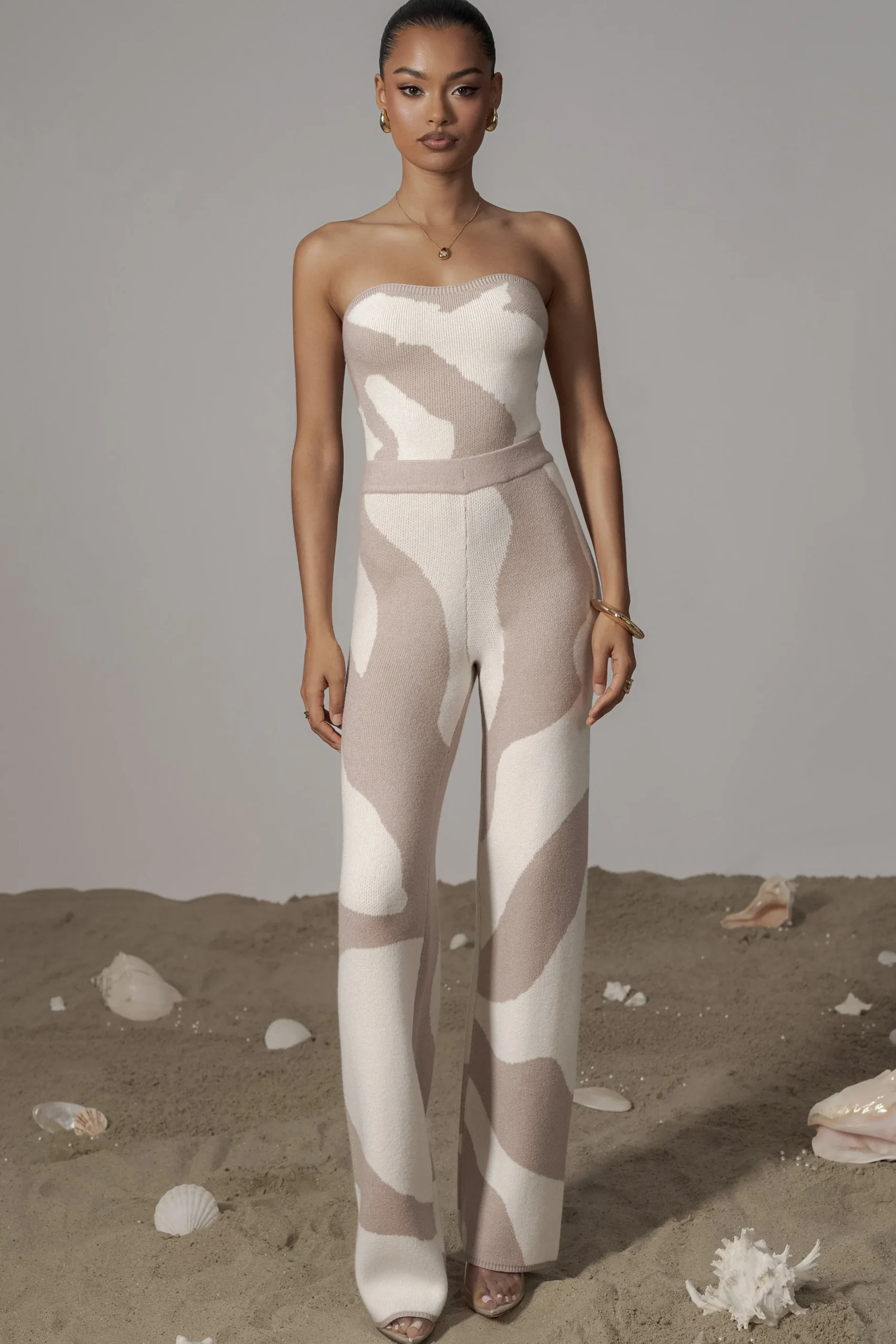 Beige Abstract Tiarra Pants*JLUXLABEL Online