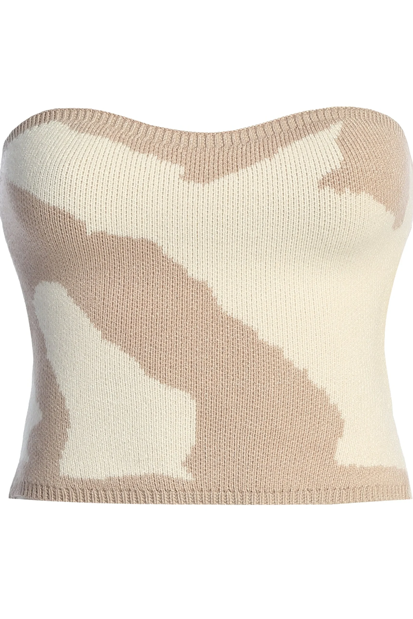 Beige Abstract Tropic Oasis Top*JLUXLABEL Online