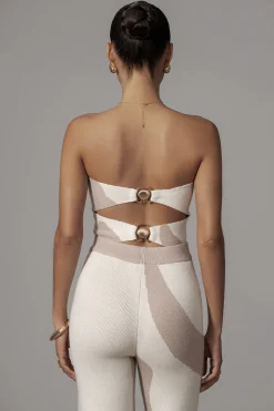 Beige Abstract Tropic Oasis Top*JLUXLABEL Online