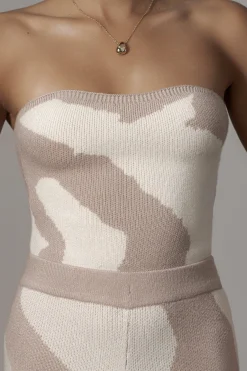 Beige Abstract Tropic Oasis Top*JLUXLABEL Online