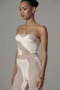 Beige Abstract Tropic Oasis Top*JLUXLABEL Online