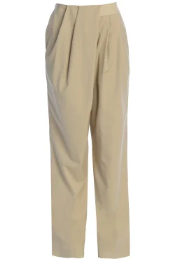 Beige Asymmetrical Draped Trousers*JLUXLABEL Discount