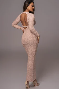 Beige Autumn Knit Maxi Dress*JLUXLABEL Fashion