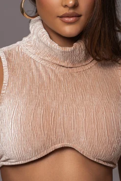 Beige Chosen One Velvet Skirt Set*JLUXLABEL Online