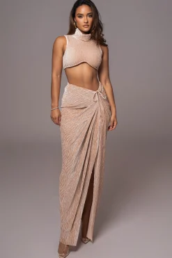 Beige Chosen One Velvet Skirt Set*JLUXLABEL Online