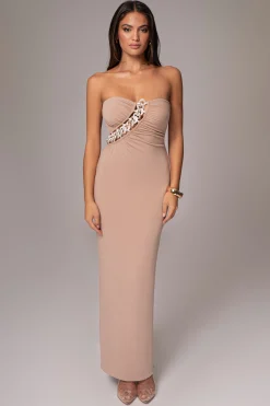 Beige Clarisse One Shoulder Dress*JLUXLABEL New