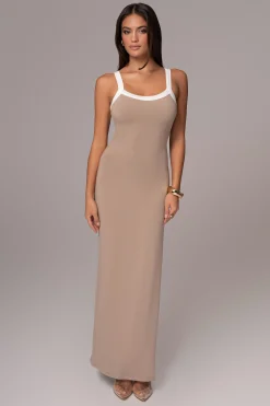 Beige Francesca Contrast Maxi Dress*JLUXLABEL Sale