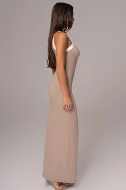 Beige Francesca Contrast Maxi Dress*JLUXLABEL Sale