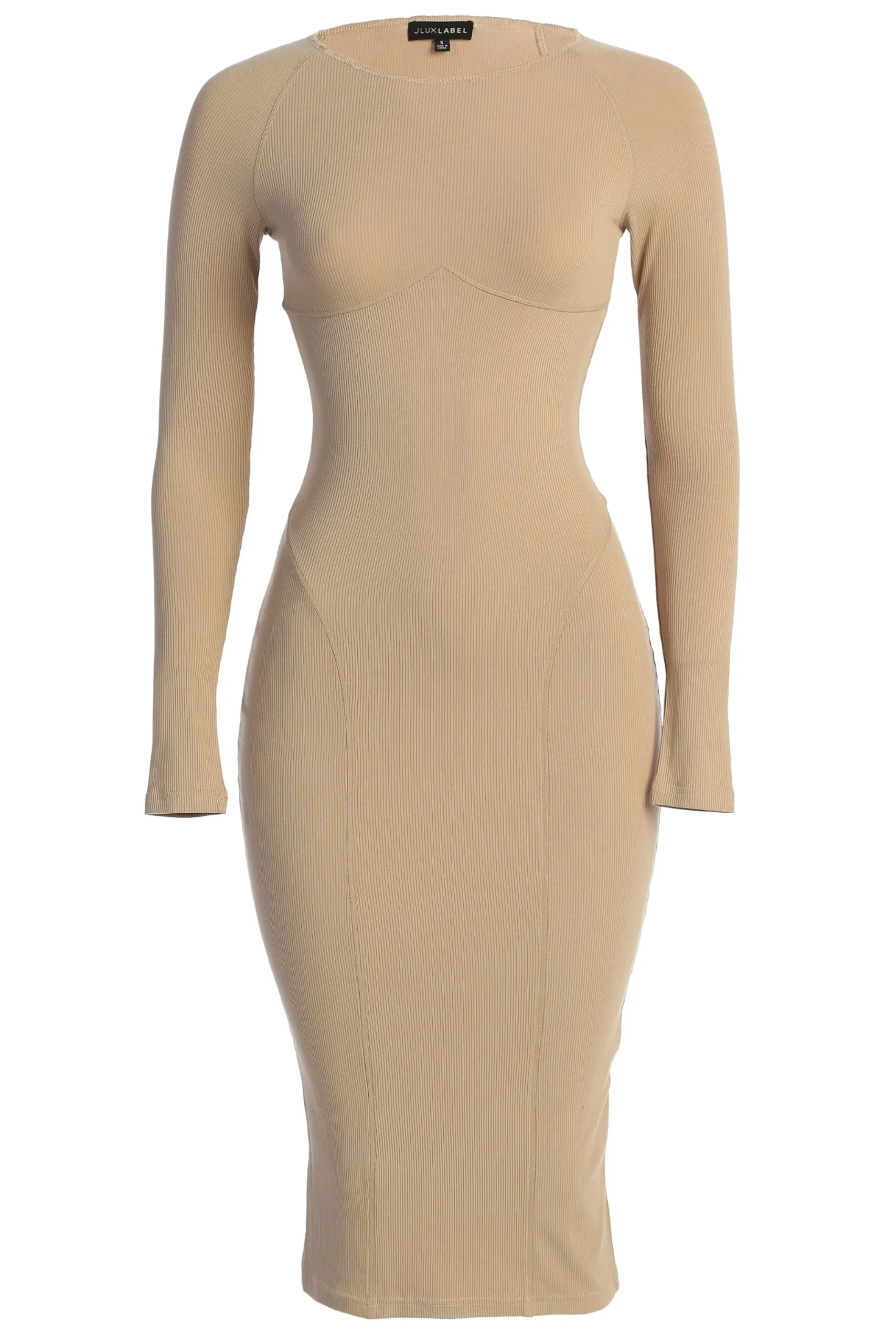 Beige High Expectations Midi Dress*JLUXLABEL Fashion