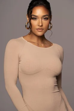 Beige High Expectations Midi Dress*JLUXLABEL Fashion