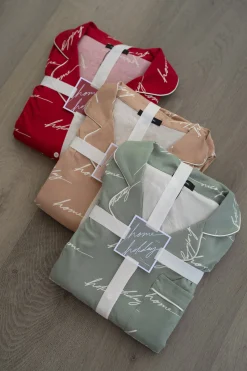 Beige Home For The Holidays Adult Pajama Set*JLUXLABEL Clearance