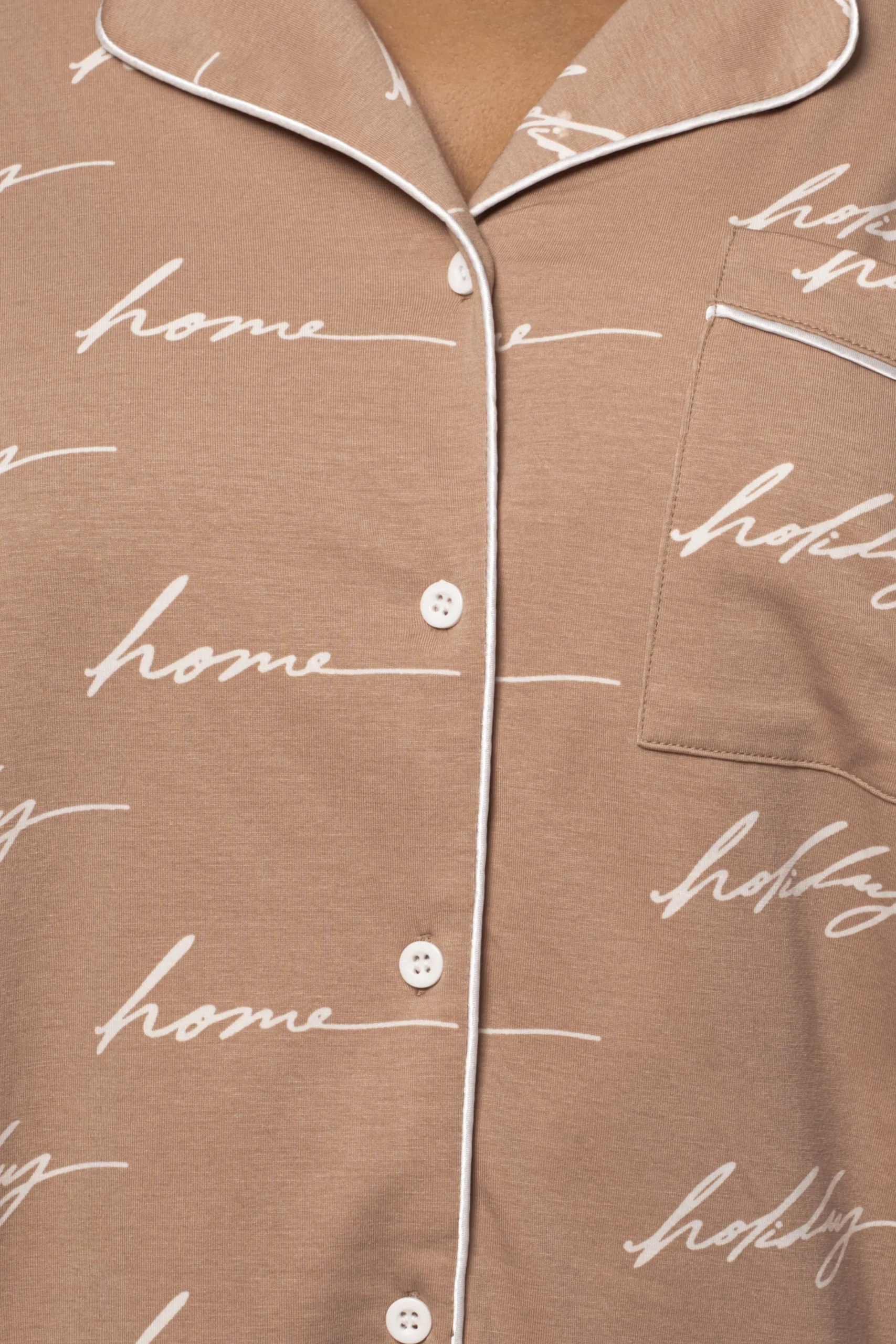 Beige Home For The Holidays Adult Pajama Set*JLUXLABEL Clearance