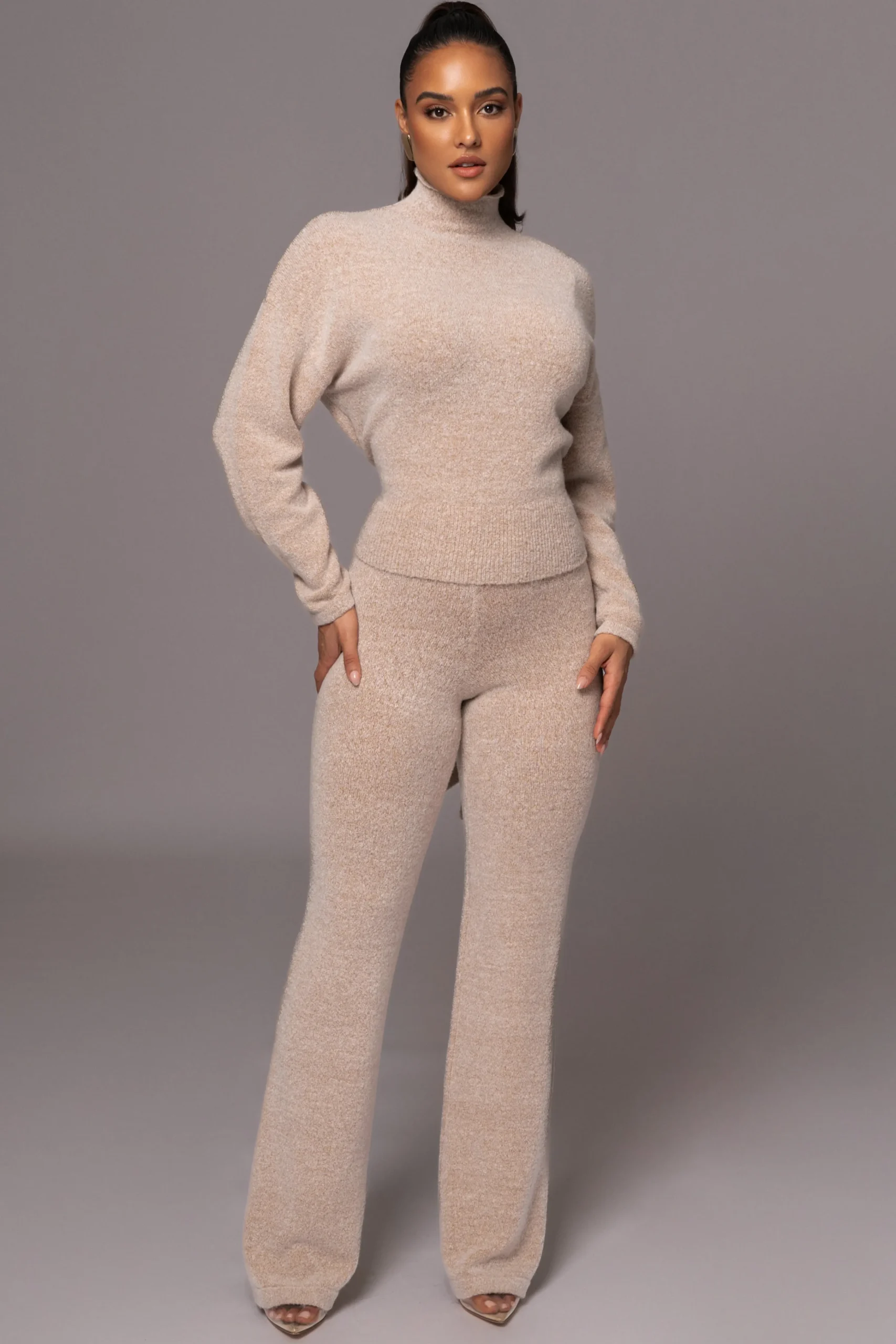 Beige Ivy Sweater Knit Pant Set*JLUXLABEL Clearance