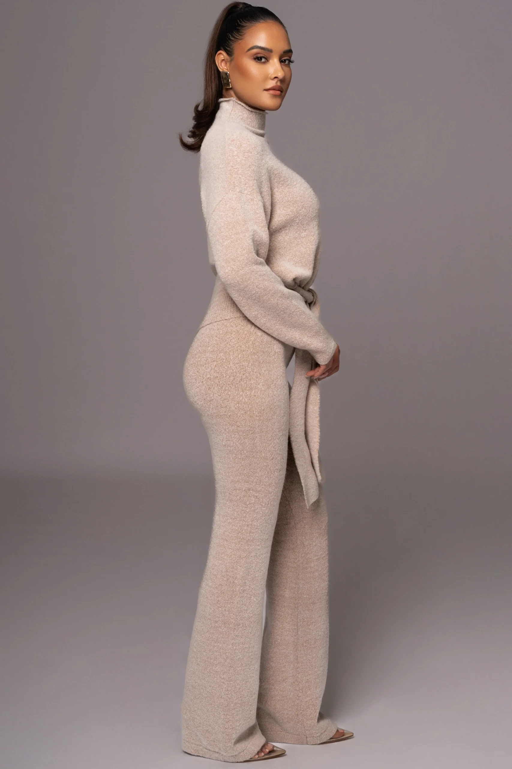 Beige Ivy Sweater Knit Pant Set*JLUXLABEL Clearance