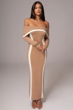 Beige Janet Off Shoulder Maxi Dress*JLUXLABEL Discount
