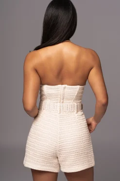 Beige Kelsie Belted Shorts*JLUXLABEL Online