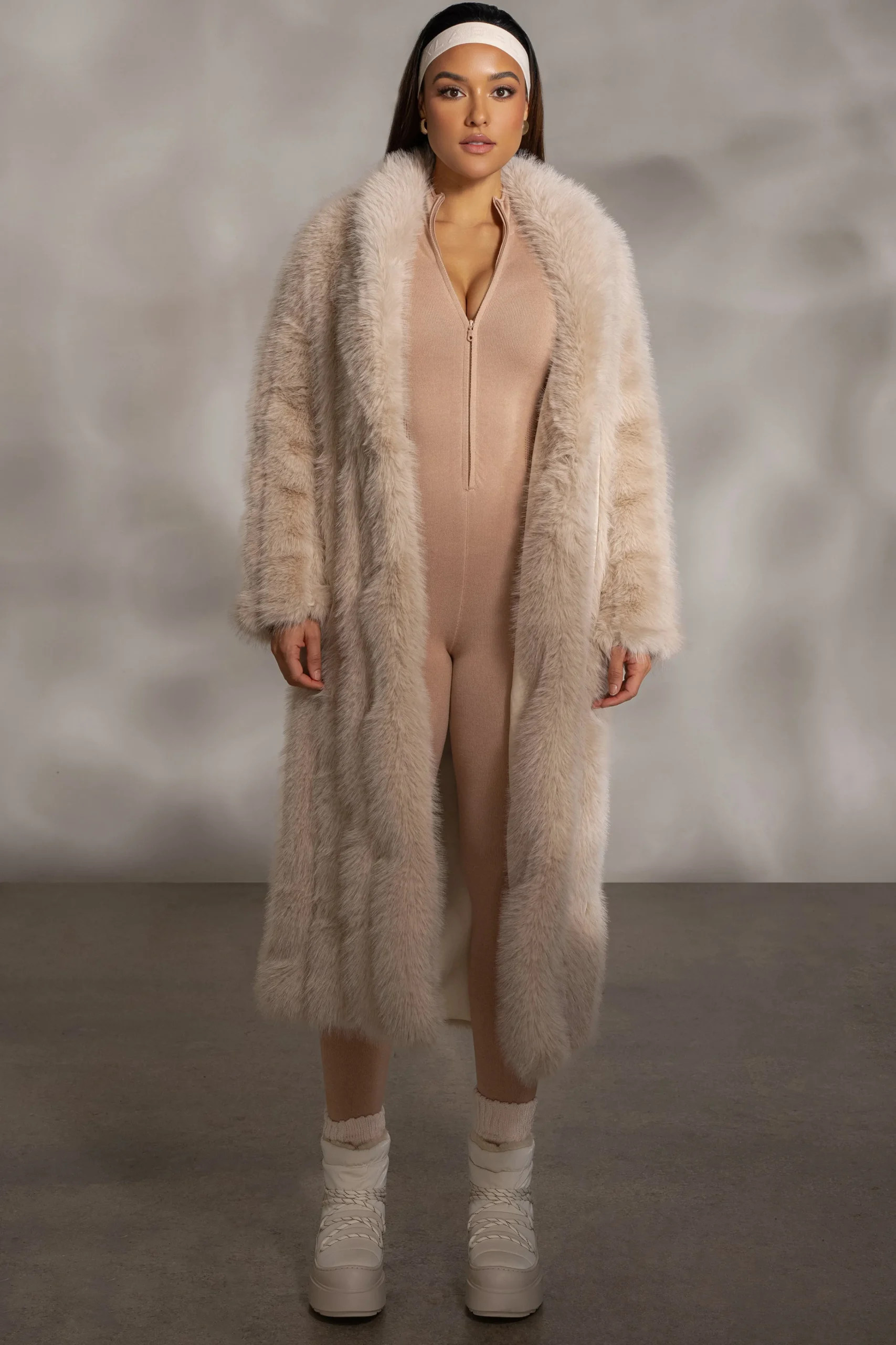 Beige Kris Front Zipper Jumpsuit*JLUXLABEL Clearance