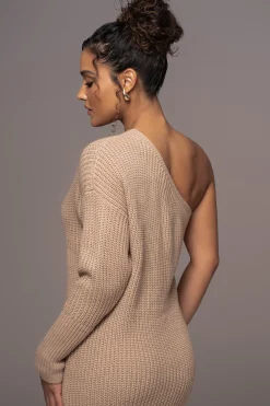 Beige Long Knit Sweater Dress*JLUXLABEL Clearance