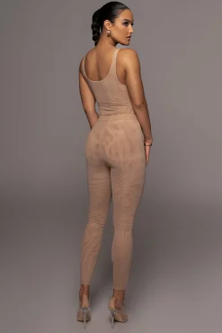 Beige Mesh Essentials Tank Bodysuit Undergarment*JLUXLABEL New