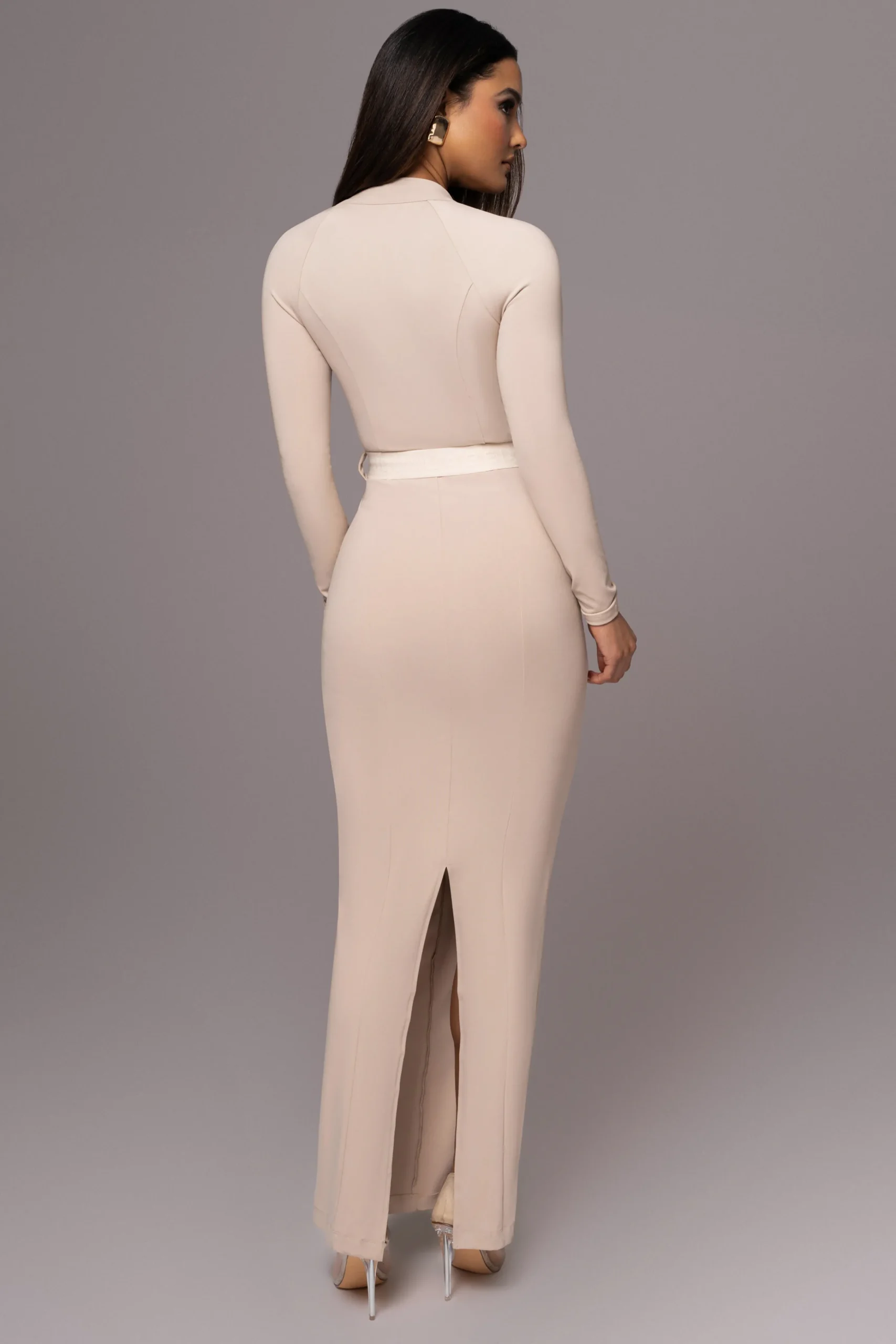 Beige Movement Mock Maxi Dress*JLUXLABEL Fashion