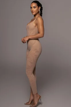 Beige Nina Mesh Pants*JLUXLABEL Clearance