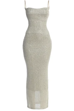 Beige Noemie Sequin Maxi Dress*JLUXLABEL New