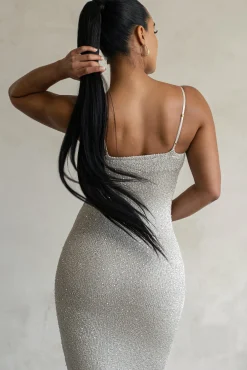 Beige Noemie Sequin Maxi Dress*JLUXLABEL New