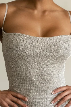 Beige Noemie Sequin Maxi Dress*JLUXLABEL New