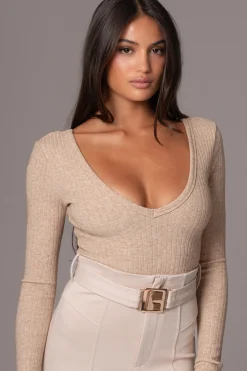 Beige Pegasus Chain Bodysuit*JLUXLABEL Clearance