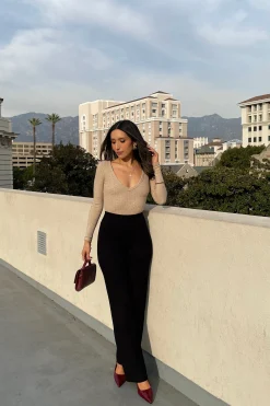 Beige Pegasus Chain Bodysuit*JLUXLABEL Clearance