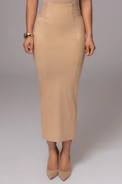 Beige Phoenix Suede Skirt*JLUXLABEL Outlet