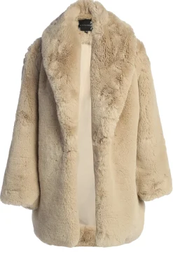 Beige Refined Faux Fur Oversized Coat*JLUXLABEL Best