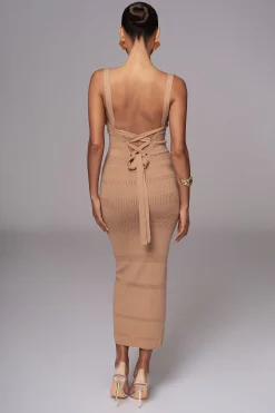 Beige Sandy Shores Knit Midi Dress*JLUXLABEL Discount