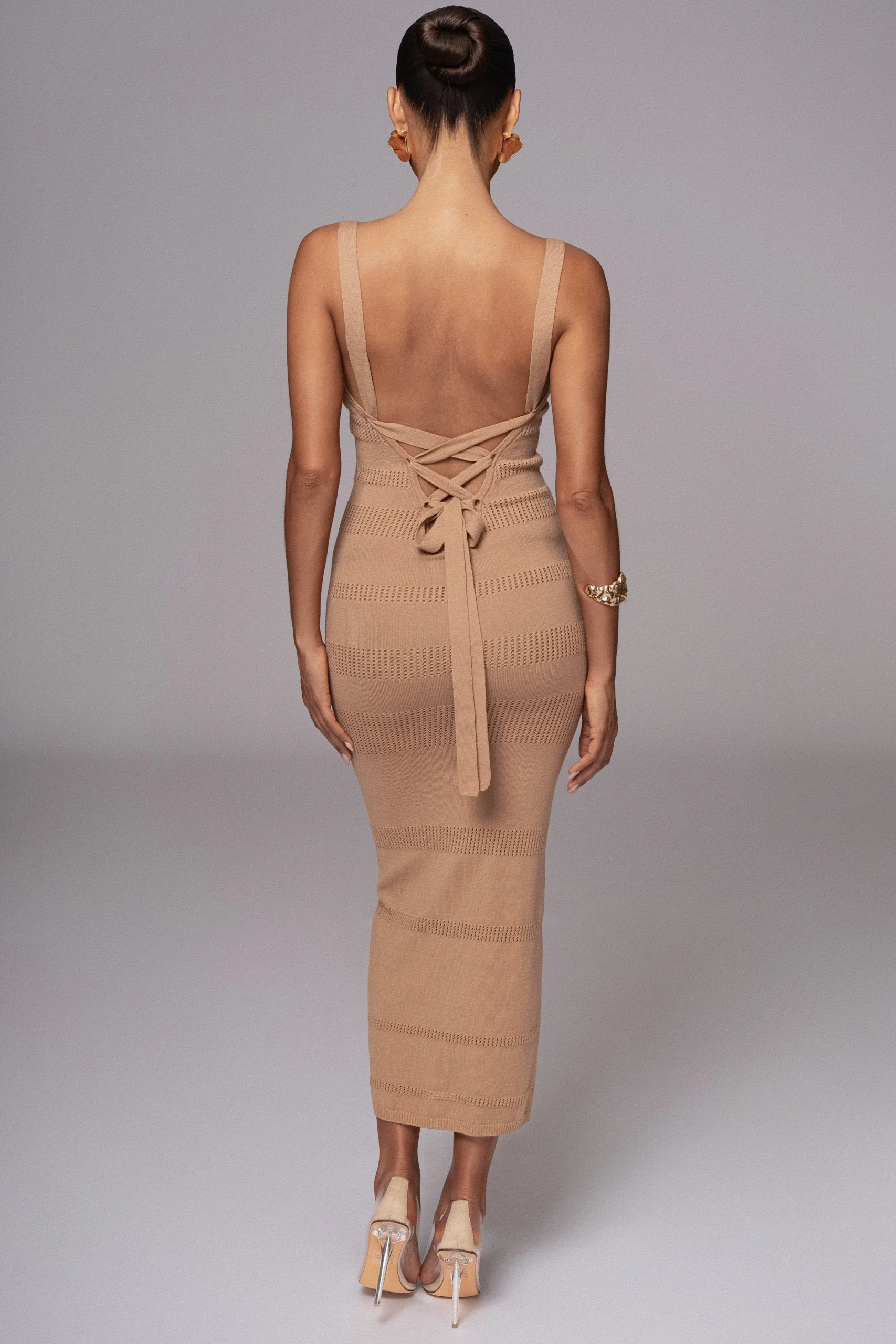 Beige Sandy Shores Knit Midi Dress*JLUXLABEL Discount