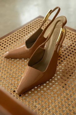 Beige Slingback Pointed Toe Pumps*JLUXLABEL Discount