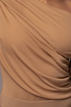 Beige Ultra High Neck Bodysuit*JLUXLABEL Online