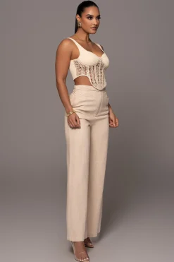 Beige Waverly Linen Trousers*JLUXLABEL Sale