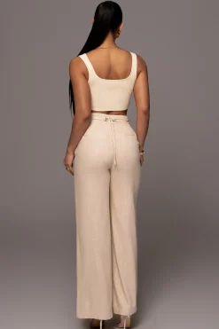 Beige Waverly Linen Trousers*JLUXLABEL Sale