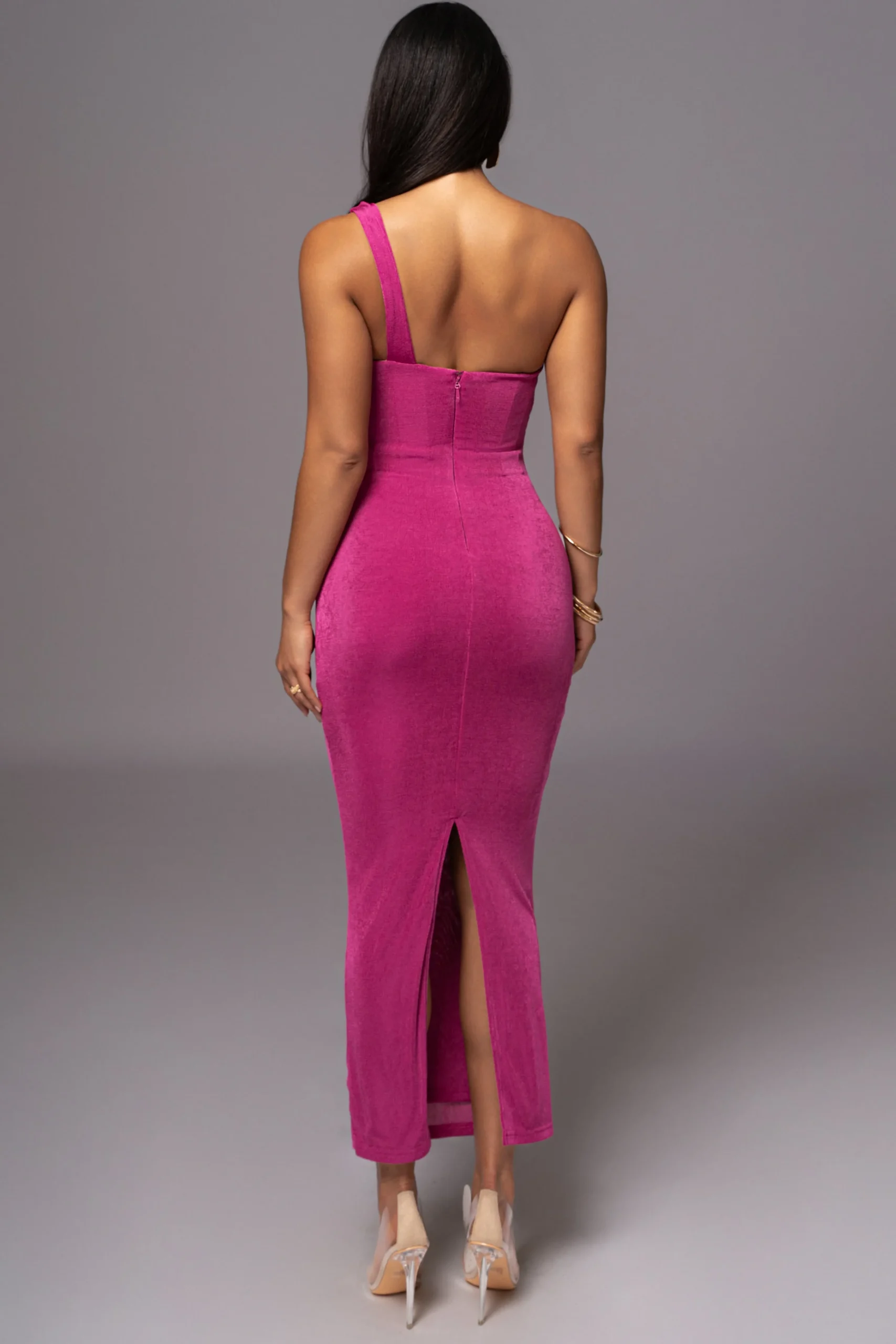 Berry Slinky Krishna One Shoulder Maxi Dress*JLUXLABEL Sale