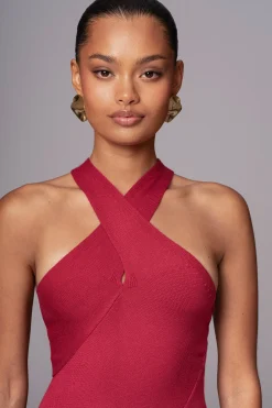 Berry Steph Halter Maxi Dress*JLUXLABEL Sale