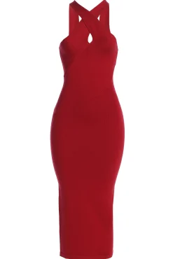 Berry Steph Halter Maxi Dress*JLUXLABEL Sale