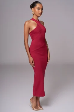 Berry Steph Halter Maxi Dress*JLUXLABEL Sale