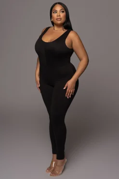 Black Alo Double Layer Jumpsuit*JLUXLABEL Outlet