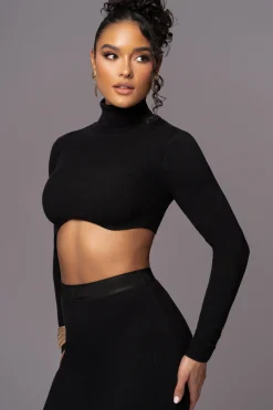 Black Anise Ribbed Skirt Set*JLUXLABEL Clearance