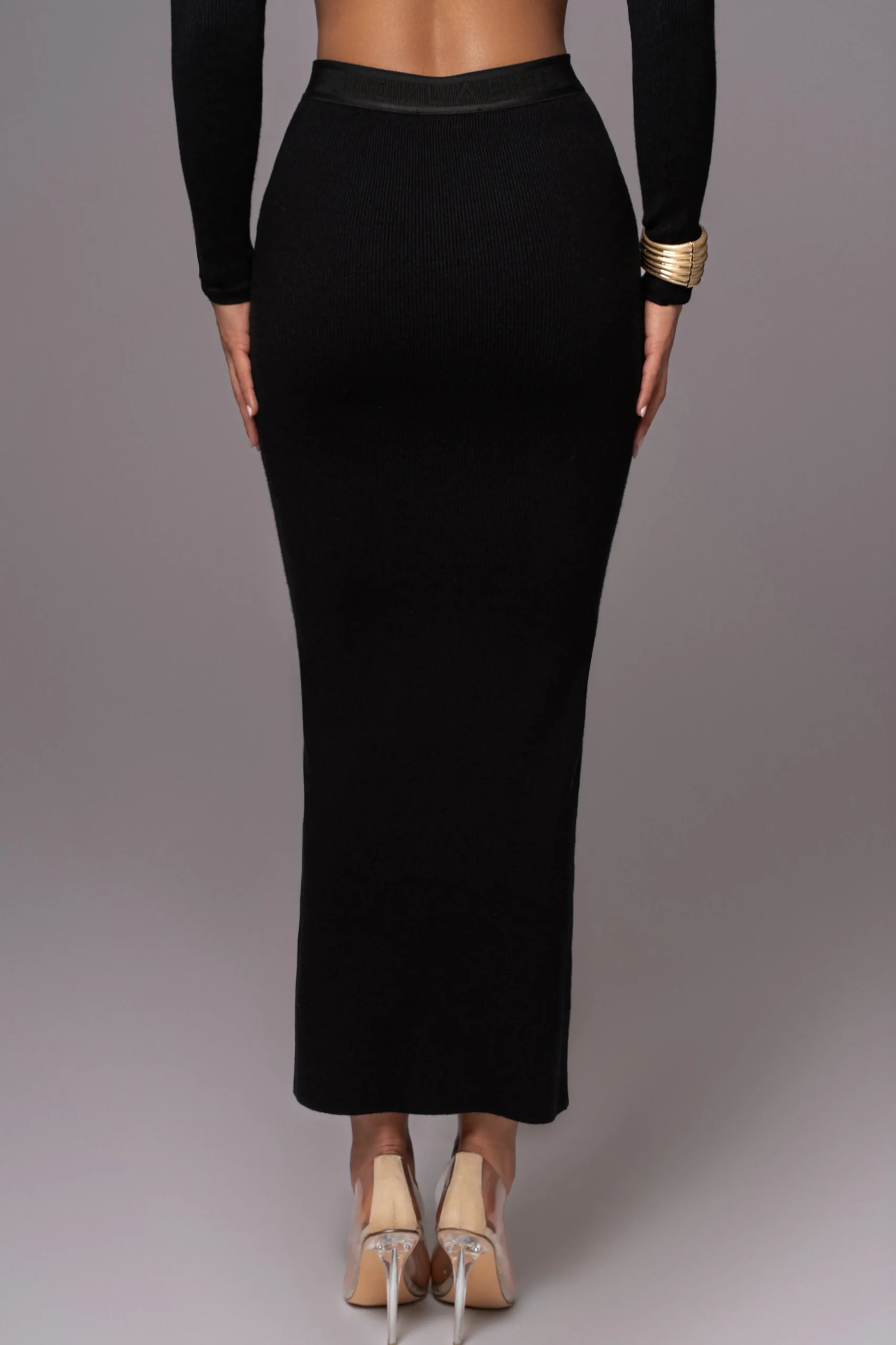 Black Anise Ribbed Skirt Set*JLUXLABEL Clearance