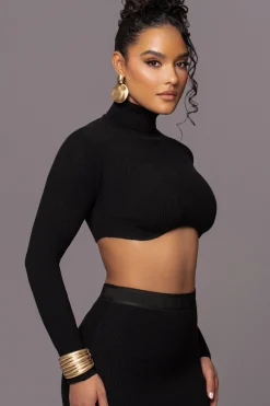 Black Anise Ribbed Skirt Set*JLUXLABEL Clearance