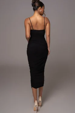 Black Arcadia Mesh Midi Dress*JLUXLABEL New